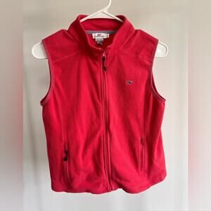 Vineyard‎ Vines Pink Fleece Full Zip Up Sweatshirt Vest Jacket Girls Large 12-14